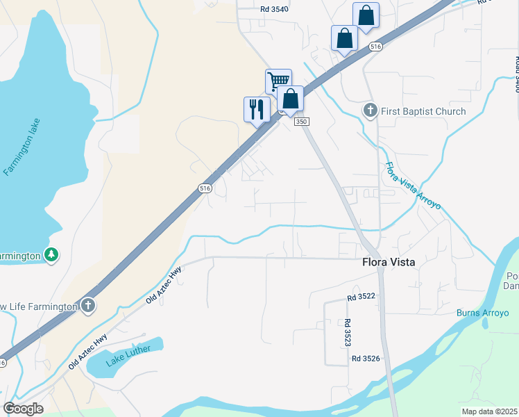 map of restaurants, bars, coffee shops, grocery stores, and more near 39 Road 3581 in Flora Vista