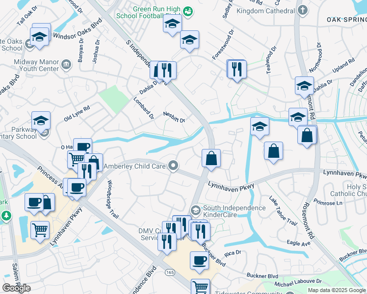 map of restaurants, bars, coffee shops, grocery stores, and more near 1313 Pierside Court in Virginia Beach