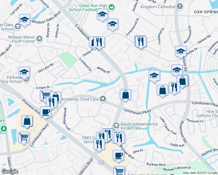 map of restaurants, bars, coffee shops, grocery stores, and more near 1313 Pierside Court in Virginia Beach
