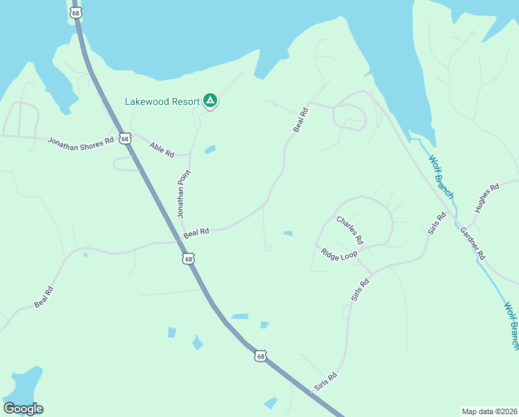 map of restaurants, bars, coffee shops, grocery stores, and more near Beal Road in Hardin