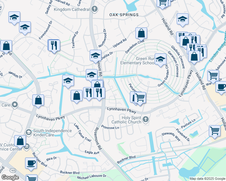 map of restaurants, bars, coffee shops, grocery stores, and more near 1346 Sierra Drive in Virginia Beach