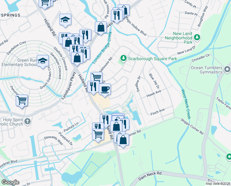 map of restaurants, bars, coffee shops, grocery stores, and more near 1120 Van Loen Drive in Virginia Beach