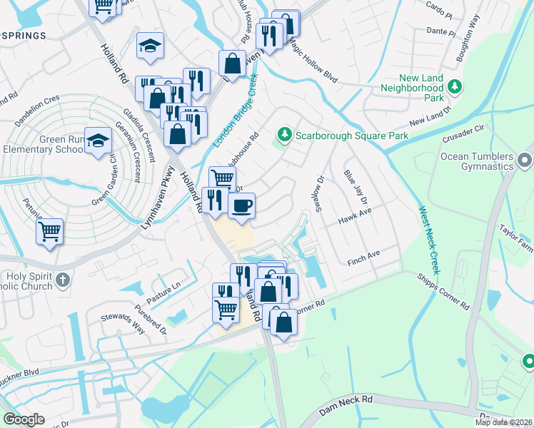 map of restaurants, bars, coffee shops, grocery stores, and more near 1120 Van Loen Drive in Virginia Beach