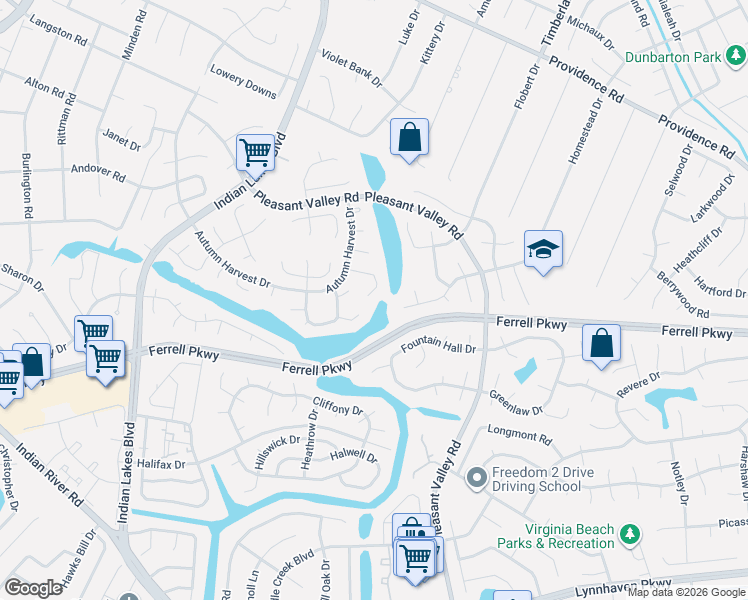 map of restaurants, bars, coffee shops, grocery stores, and more near 5113 Edon Hall Lane in Virginia Beach