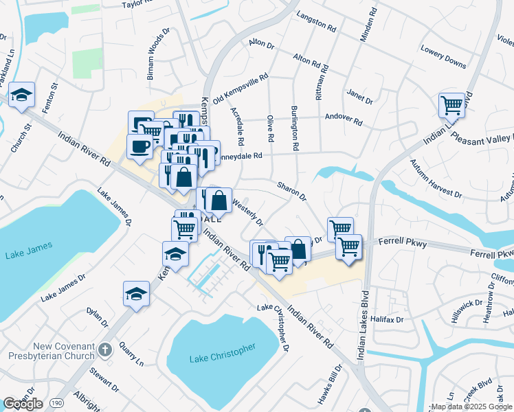 map of restaurants, bars, coffee shops, grocery stores, and more near 1337 Stringfellow Court in Virginia Beach