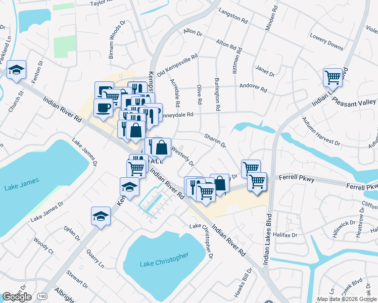 map of restaurants, bars, coffee shops, grocery stores, and more near 1337 Stringfellow Court in Virginia Beach