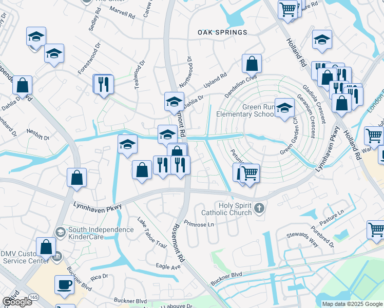 map of restaurants, bars, coffee shops, grocery stores, and more near 1329 Sierra Drive in Virginia Beach