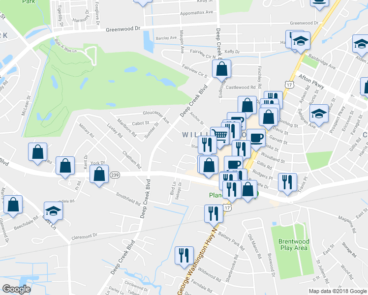map of restaurants, bars, coffee shops, grocery stores, and more near 303 Starboard Street in Portsmouth