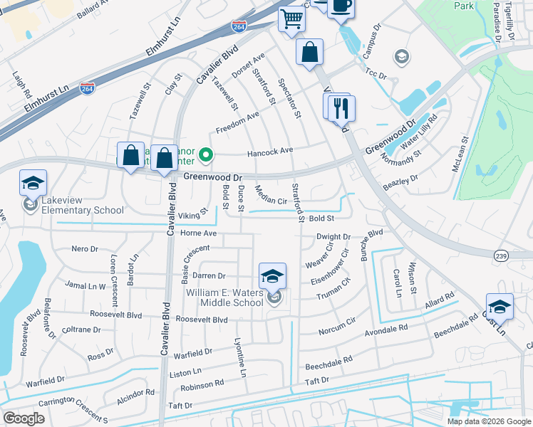 map of restaurants, bars, coffee shops, grocery stores, and more near 816 Bold Street in Portsmouth