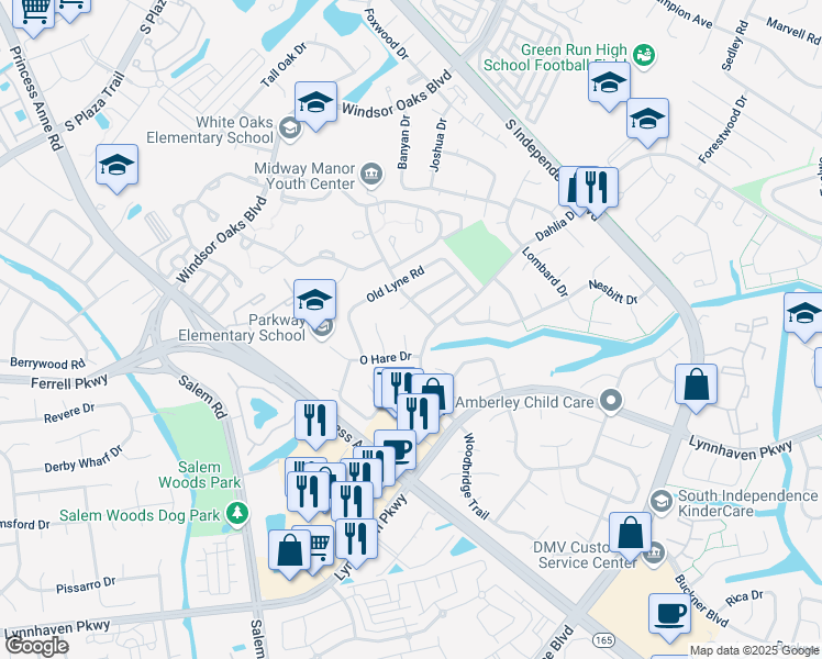 map of restaurants, bars, coffee shops, grocery stores, and more near 4204 Langley Court in Virginia Beach
