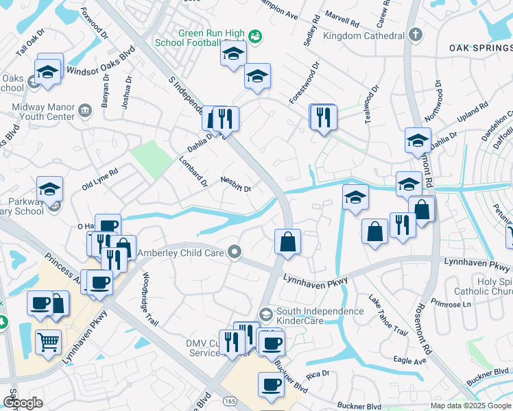 map of restaurants, bars, coffee shops, grocery stores, and more near 1220 Medcap Court in Virginia Beach