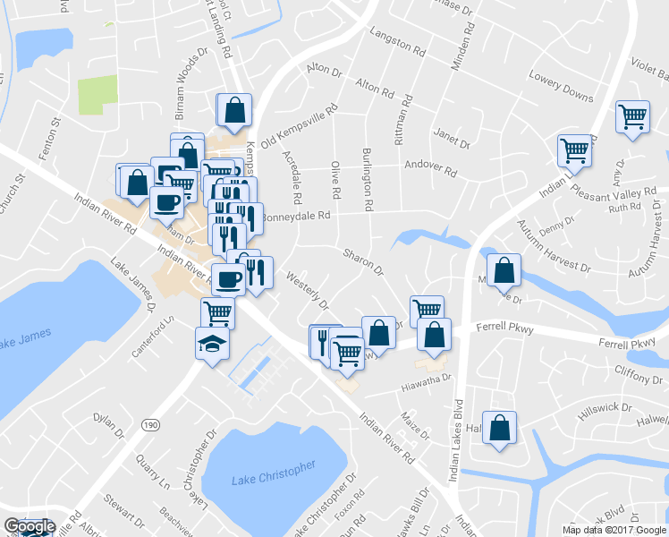 map of restaurants, bars, coffee shops, grocery stores, and more near 1324 Stringfellow Court in Virginia Beach