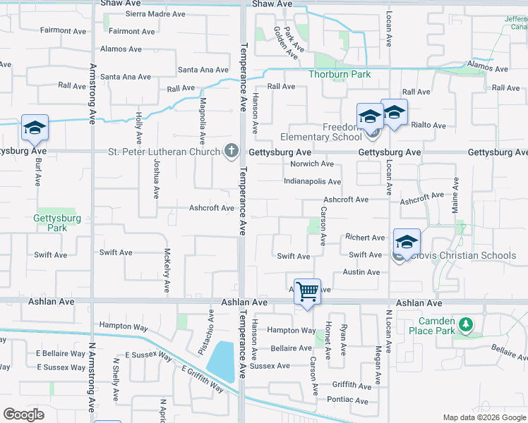 map of restaurants, bars, coffee shops, grocery stores, and more near 2661 Holland Ave in Clovis