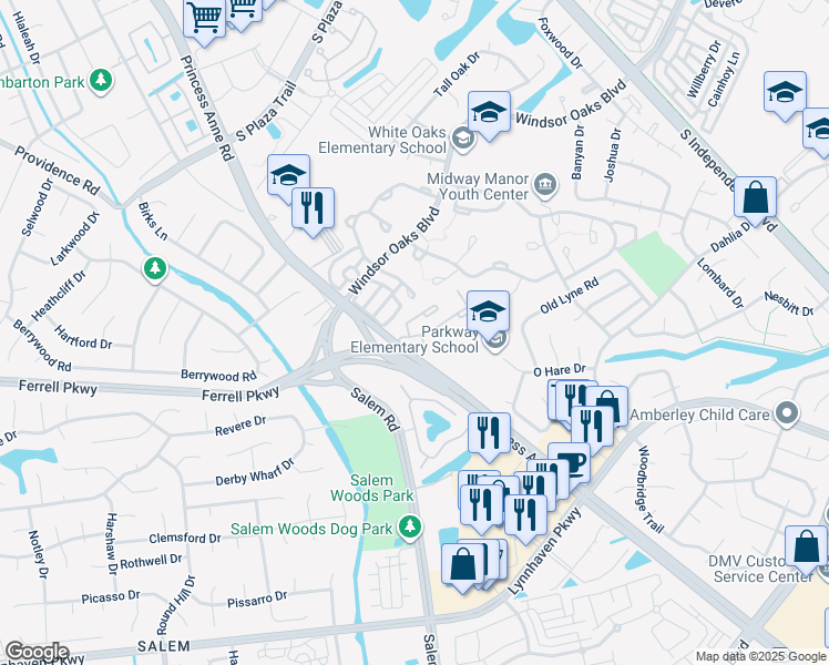map of restaurants, bars, coffee shops, grocery stores, and more near 1353 Ivywood Road in Virginia Beach