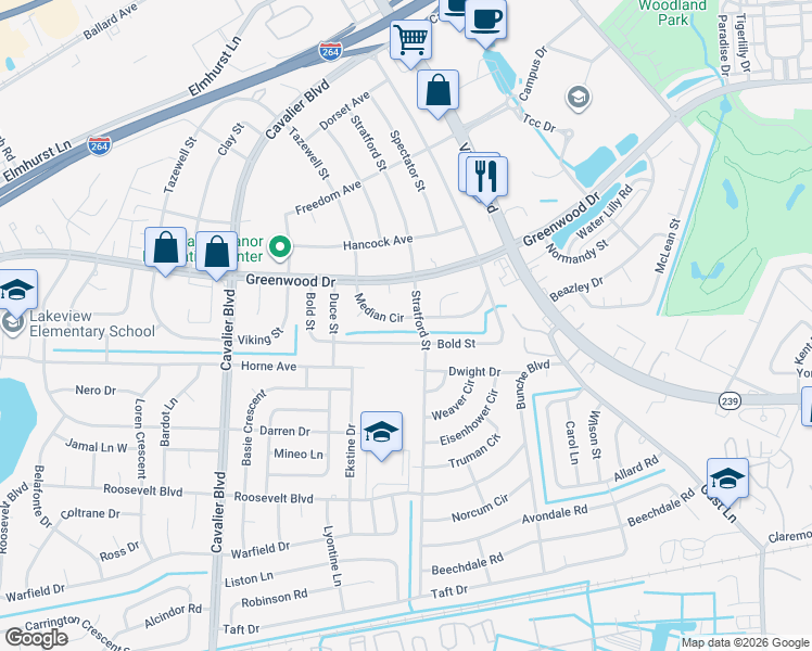 map of restaurants, bars, coffee shops, grocery stores, and more near 802 Bold Street in Portsmouth