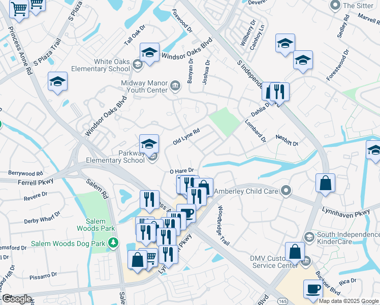 map of restaurants, bars, coffee shops, grocery stores, and more near 4209 Marble Head Court in Virginia Beach