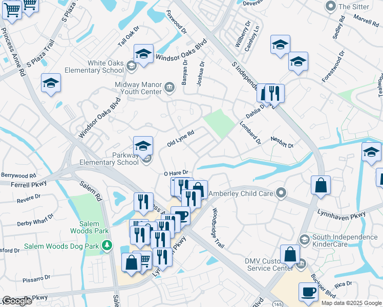 map of restaurants, bars, coffee shops, grocery stores, and more near 4113 Front Royal Road in Virginia Beach