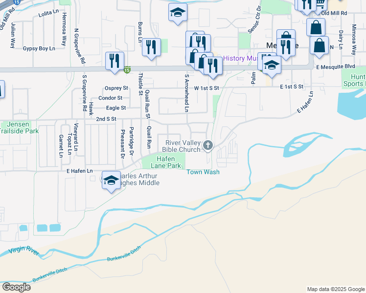map of restaurants, bars, coffee shops, grocery stores, and more near 334 Lavender Lane in Mesquite
