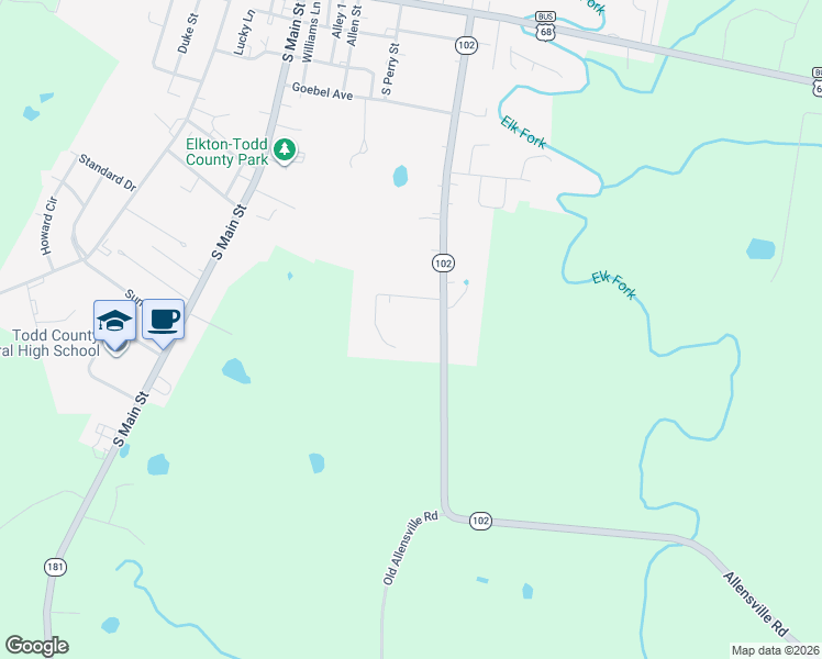 map of restaurants, bars, coffee shops, grocery stores, and more near 105 Morningside Drive in Elkton