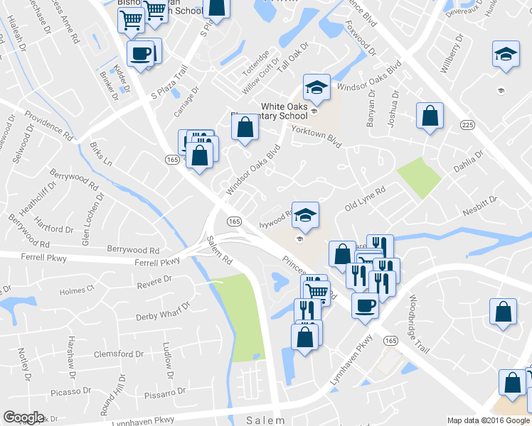 map of restaurants, bars, coffee shops, grocery stores, and more near 1569 Penrose Arch in Virginia Beach