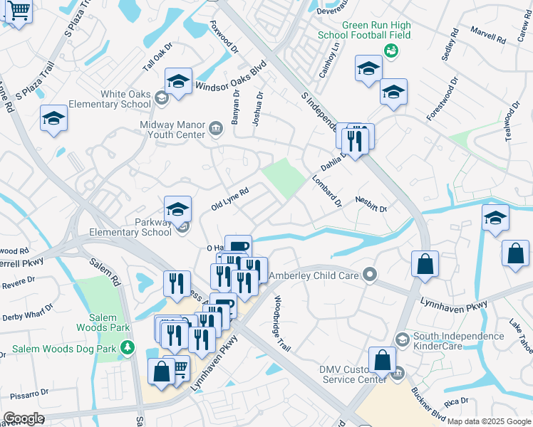 map of restaurants, bars, coffee shops, grocery stores, and more near 4113 Eastham Road in Virginia Beach