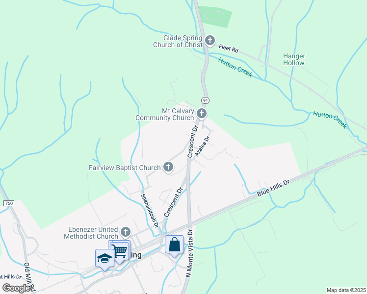 map of restaurants, bars, coffee shops, grocery stores, and more near 562 Shenandoah Drive in Glade Spring