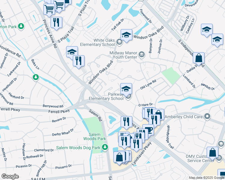 map of restaurants, bars, coffee shops, grocery stores, and more near 1541 Penrose Arch in Virginia Beach
