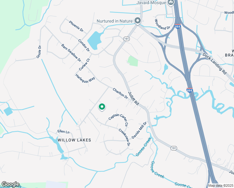 map of restaurants, bars, coffee shops, grocery stores, and more near 4725 Charlton Drive in Chesapeake