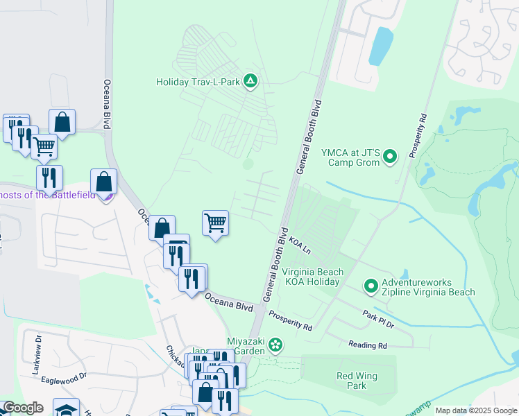 map of restaurants, bars, coffee shops, grocery stores, and more near 1094 Sea Holly Court in Virginia Beach