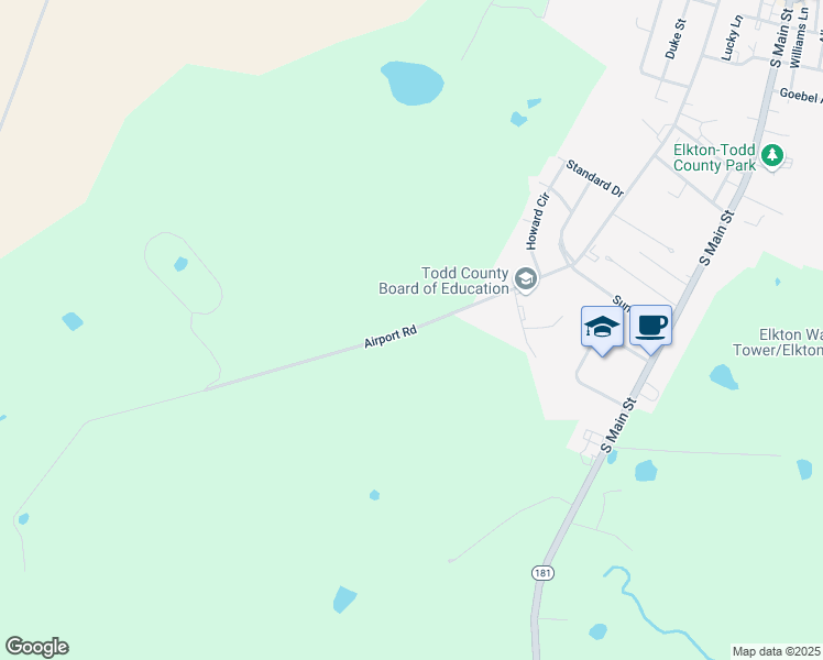map of restaurants, bars, coffee shops, grocery stores, and more near State Highway 2127 in Elkton