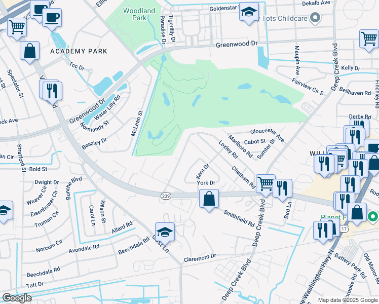 map of restaurants, bars, coffee shops, grocery stores, and more near 108 Francis Street in Portsmouth