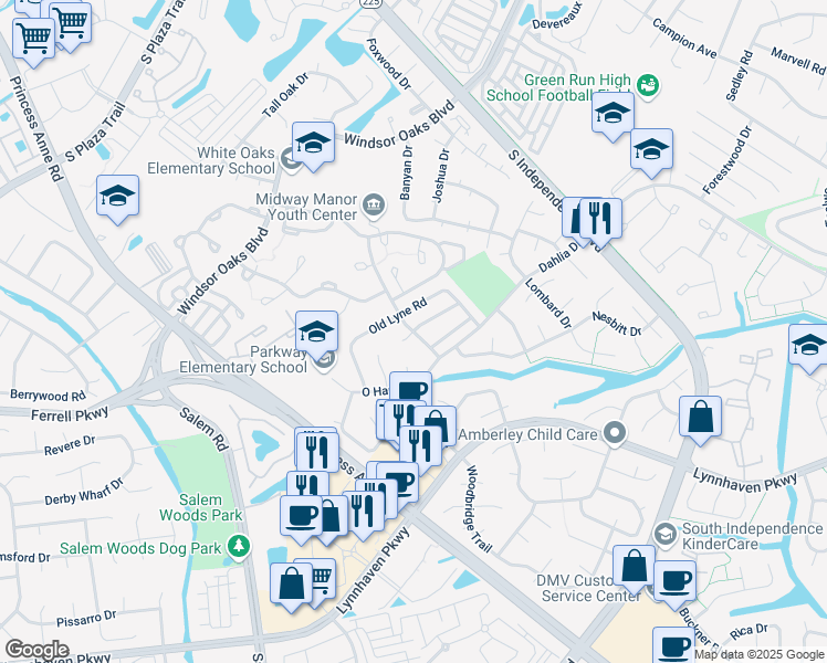 map of restaurants, bars, coffee shops, grocery stores, and more near 4213 Marblehead Drive in Virginia Beach