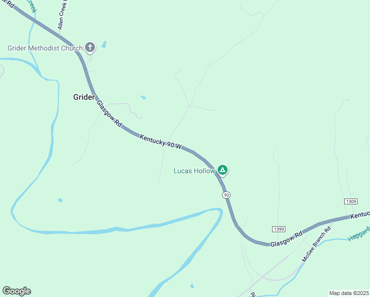 map of restaurants, bars, coffee shops, grocery stores, and more near 3897 Glasgow Road in Burkesville