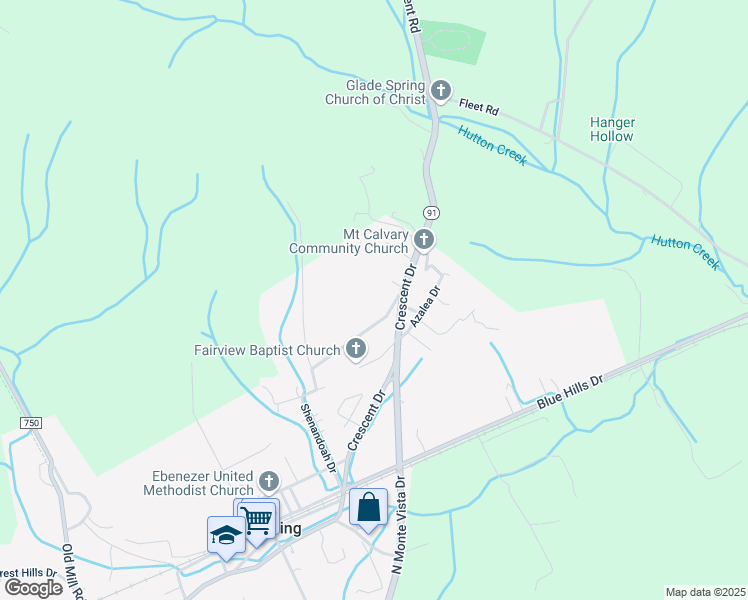 map of restaurants, bars, coffee shops, grocery stores, and more near 562 Shenandoah Drive in Glade Spring