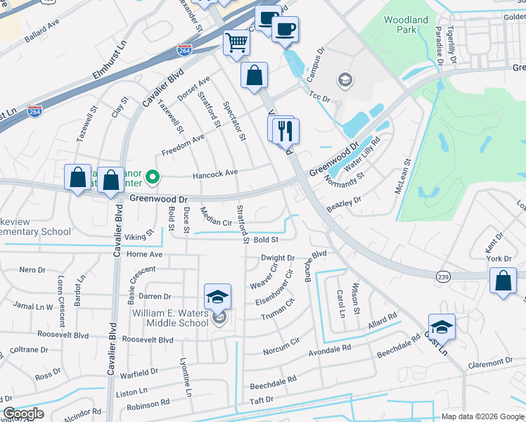 map of restaurants, bars, coffee shops, grocery stores, and more near 12 Median Place in Portsmouth