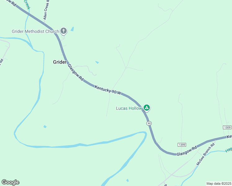 map of restaurants, bars, coffee shops, grocery stores, and more near 3897 Glasgow Road in Burkesville