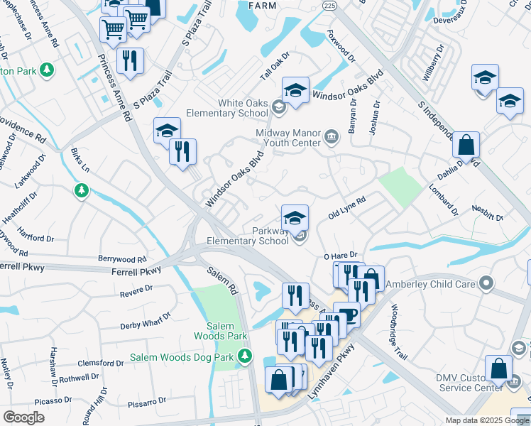 map of restaurants, bars, coffee shops, grocery stores, and more near 1509 Penrose Arch in Virginia Beach