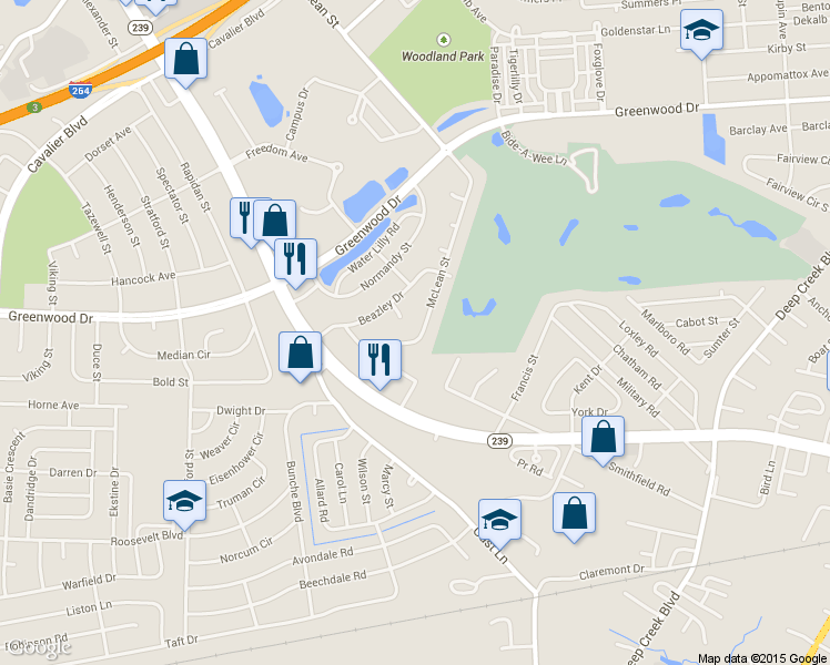 map of restaurants, bars, coffee shops, grocery stores, and more near 620 McLean Street in Portsmouth