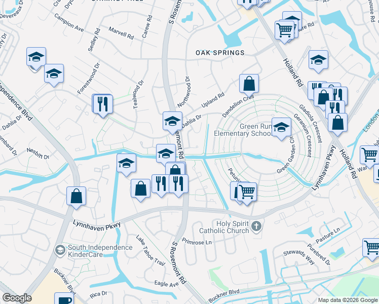 map of restaurants, bars, coffee shops, grocery stores, and more near 3537 Shawn Court in Virginia Beach