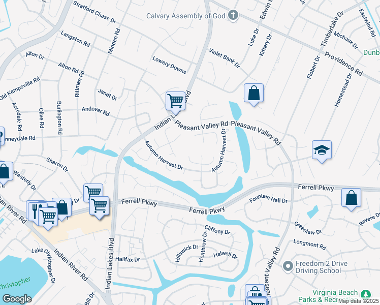 map of restaurants, bars, coffee shops, grocery stores, and more near 1205 Richwood Court in Virginia Beach