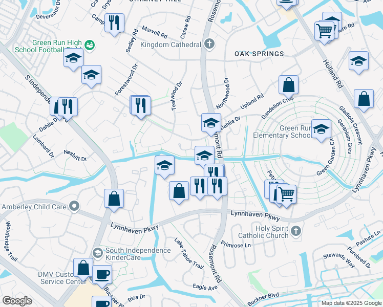 map of restaurants, bars, coffee shops, grocery stores, and more near 3651 Ship Chandlers Wharf in Virginia Beach