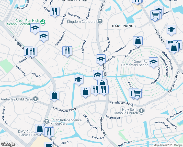 map of restaurants, bars, coffee shops, grocery stores, and more near 3659 Ship Chandlers Wharf in Virginia Beach