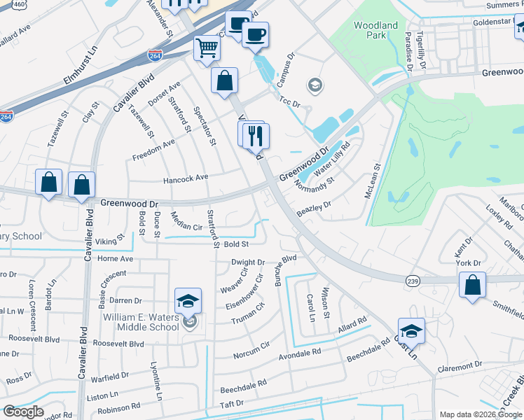 map of restaurants, bars, coffee shops, grocery stores, and more near 109 Rapidan Street in Portsmouth