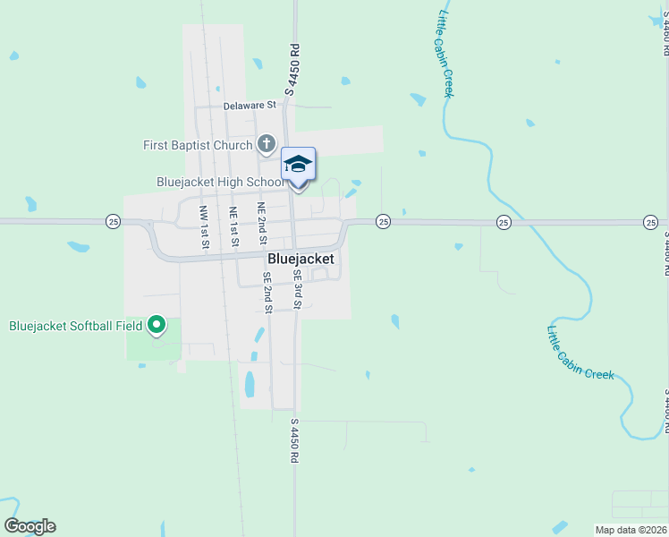 map of restaurants, bars, coffee shops, grocery stores, and more near Southeast Cherokee Street in Bluejacket
