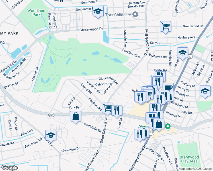 map of restaurants, bars, coffee shops, grocery stores, and more near 403 Cabot Street in Portsmouth