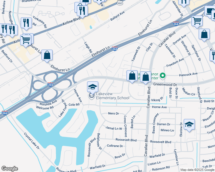 map of restaurants, bars, coffee shops, grocery stores, and more near 309 Wynn Street in Portsmouth