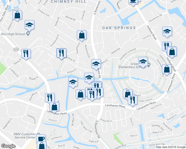 map of restaurants, bars, coffee shops, grocery stores, and more near 3622 Ship Chandlers Wharf in Virginia Beach
