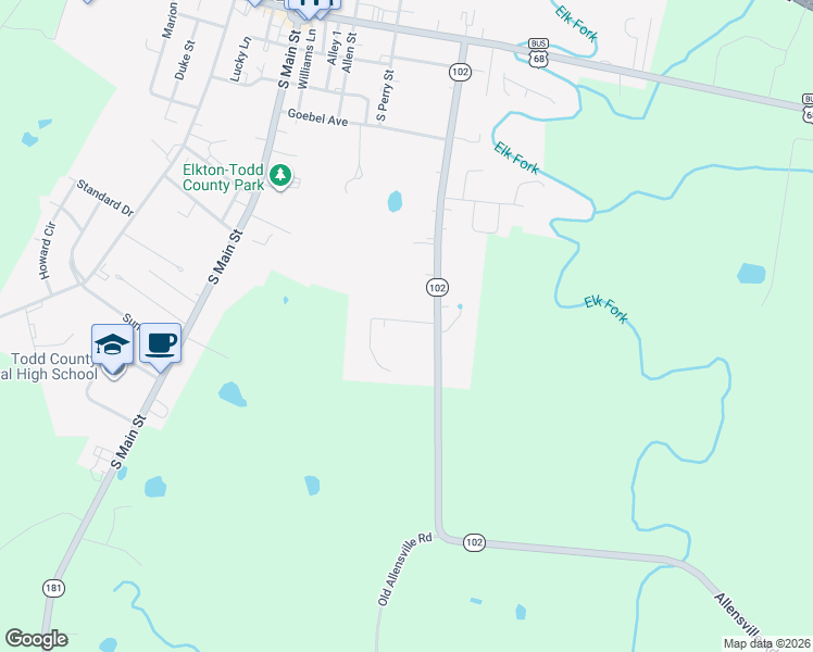 map of restaurants, bars, coffee shops, grocery stores, and more near 105 Morningside Drive in Elkton