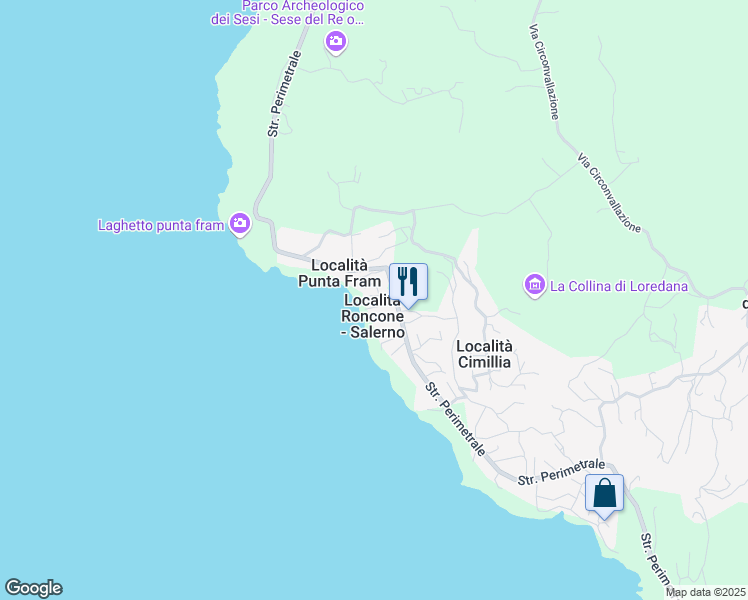 map of restaurants, bars, coffee shops, grocery stores, and more near 76 Strada Perimetrale in Libero consorzio comunale di Trapani