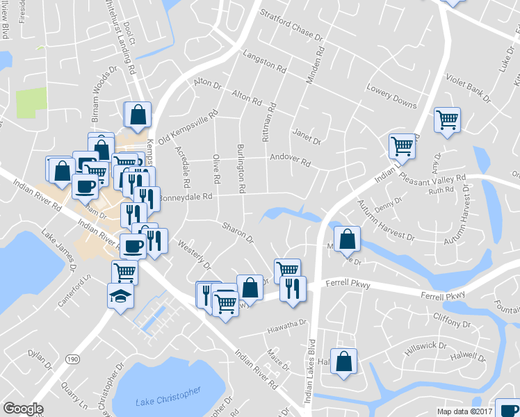 map of restaurants, bars, coffee shops, grocery stores, and more near 5176 Urban Court in Virginia Beach